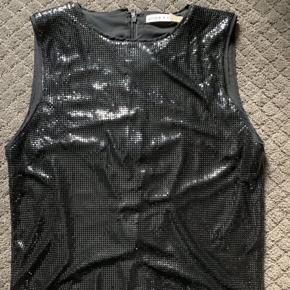 Alice & Olivia Black Chainmail Top - Picture 4 of 5